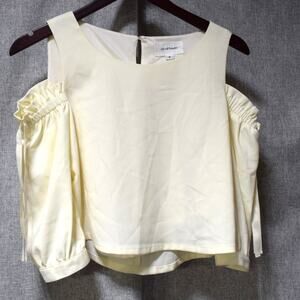 Jill Stuart Cold Shoulder Cream Blouse Womens Small
